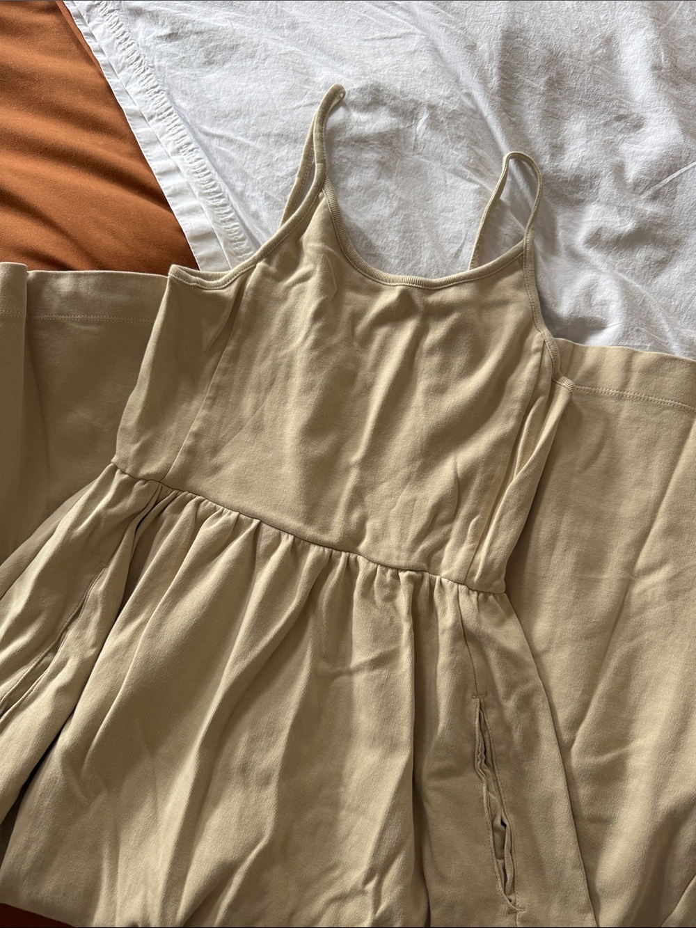KOTN Cream Spaghetti-Strap Chemise
